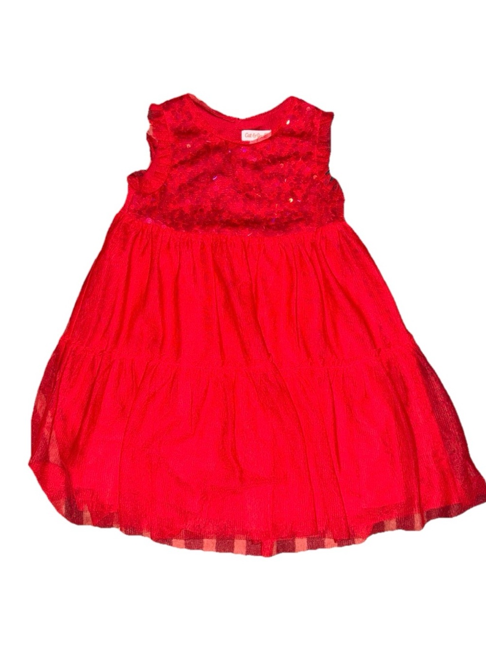 Cat & Jack Red Sequin & Tulle Girls' Party Dress